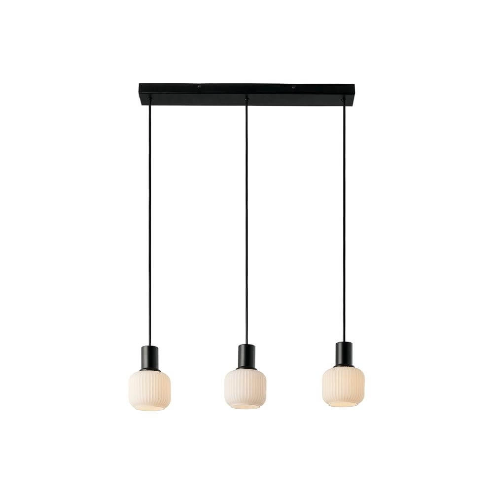 3-lichts hanglamp Milford zwart met wit Nordlux 5704924018671
