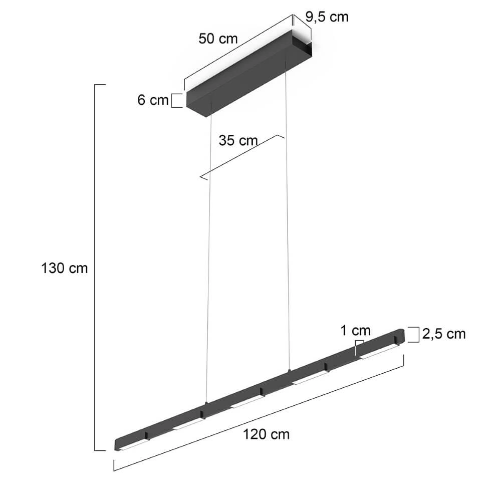 Led kantoor hanglamp Bloc zwart Steinhauer 8712746148251