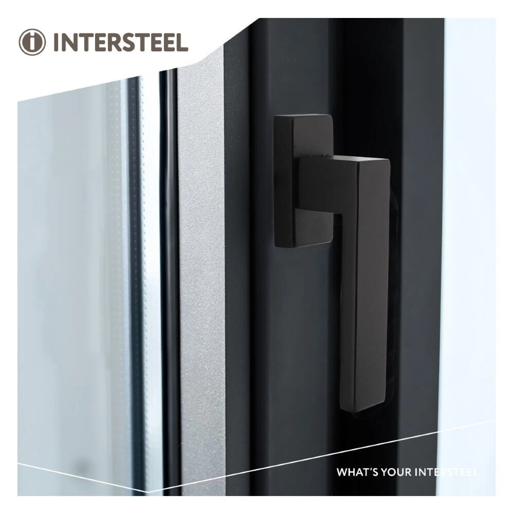 Raamkruk Amsterdam rechthoekig rozet zwart Intersteel 8714186562277