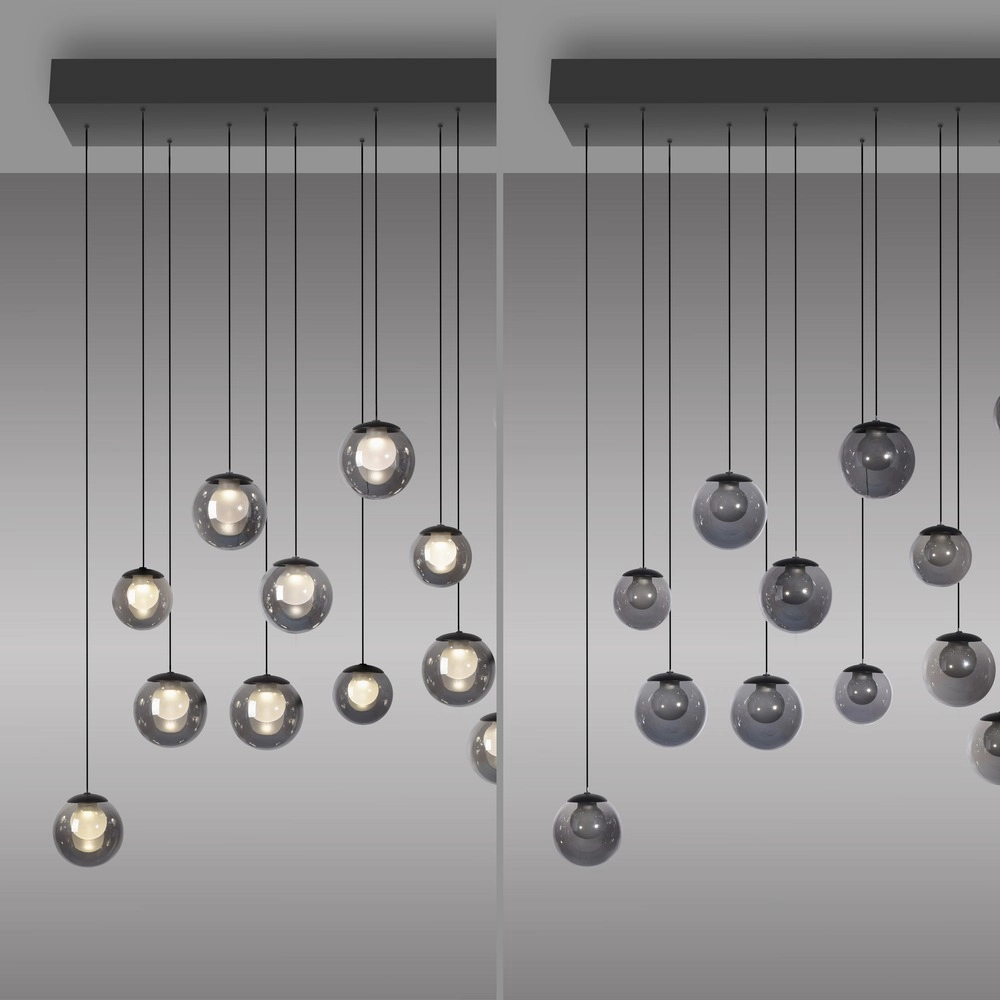 13-lichts hanglamp Pure Popup mystic grey Paul Neuhaus 4012248398302