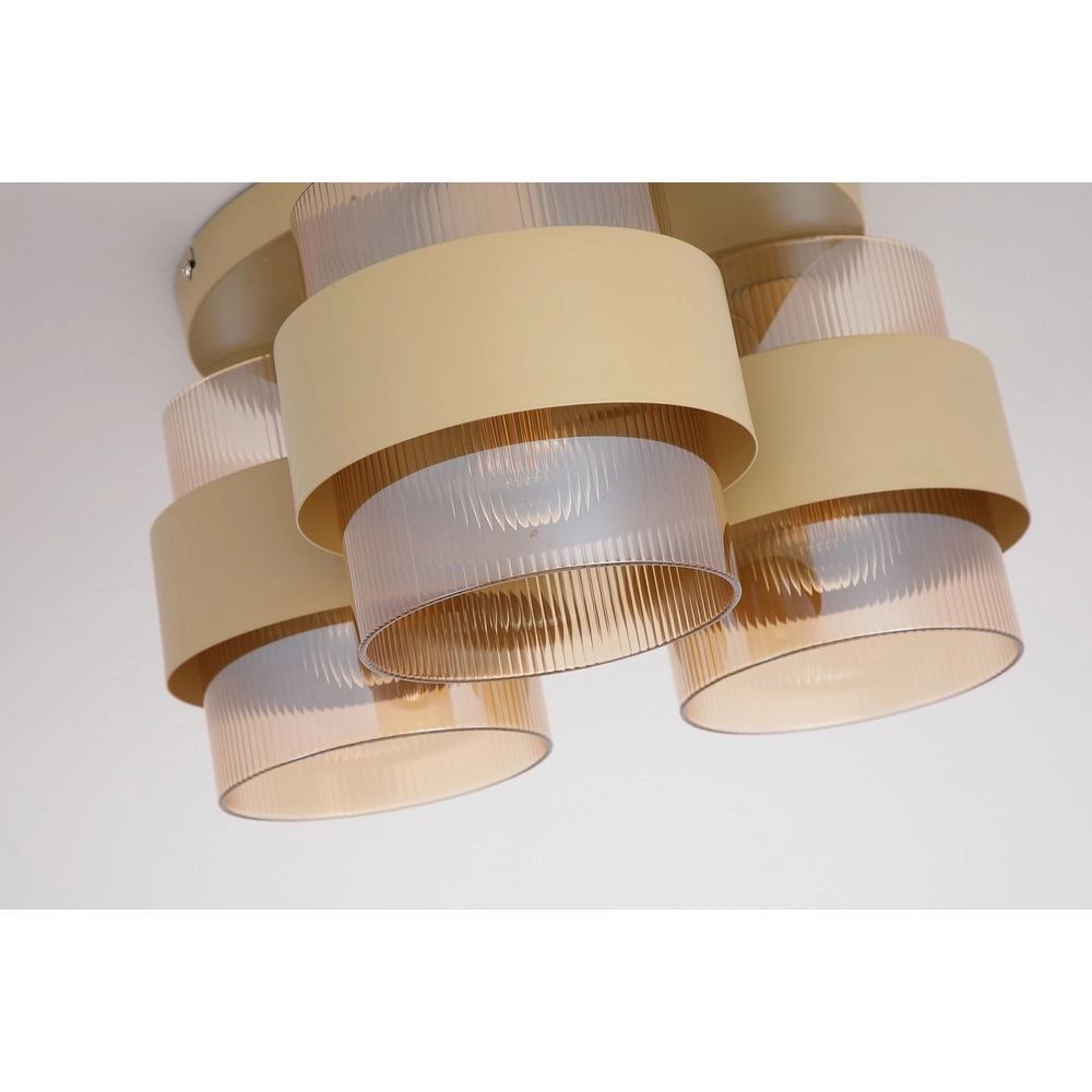 Plafondlamp Royal 3-lichts zand bruin Searchlight 5,05342E+12