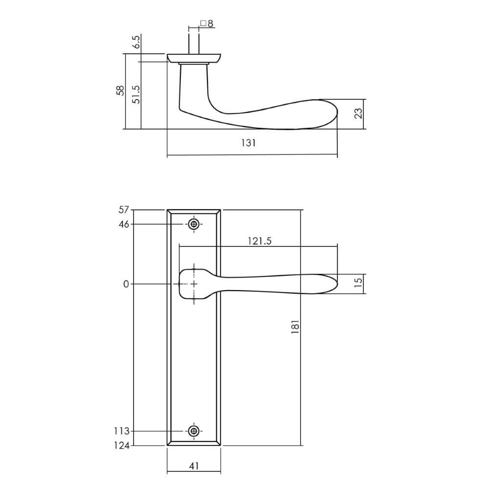 Deurklink Banaan op schild messing getrommeld Intersteel 8714186485842