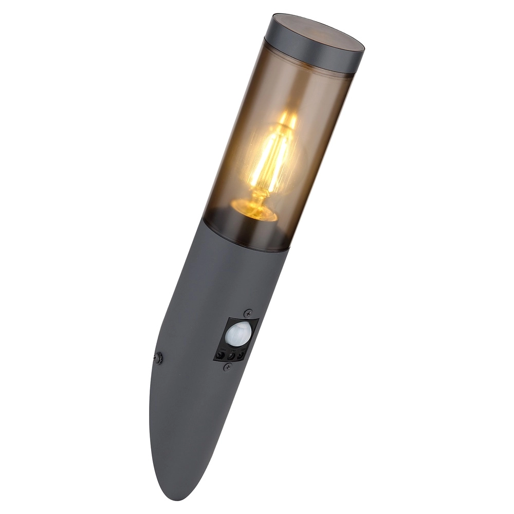 Buitenlamp Boston antraciet met smoke en sensor