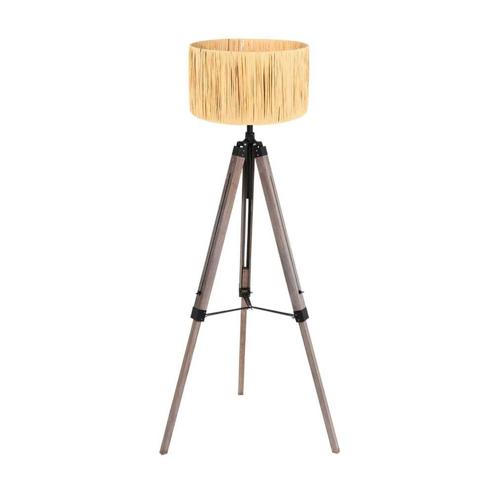 Tripod vloerlamp Triek met strokleurige kap