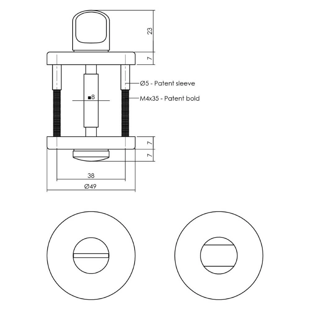 Ronde WC-sluitng Tira messing Intersteel 8714186551202